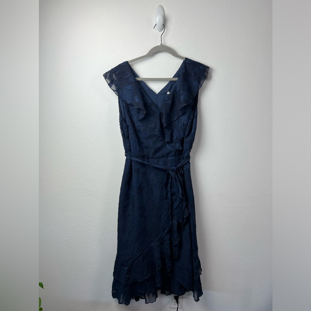 Grace Karin Women Navy Ruffle Lace Sleeveless Dress